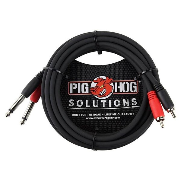 Galaga Pig Hog PDR1410 10 ft. Dual RCA Male to Dual 0.25 in. Mono Male Dual Cable PDR1410 - main